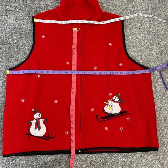 Cleo X-Mas Fleece Red Women's Vest Ugly Sweater- Size XL - Picture 8 of 9